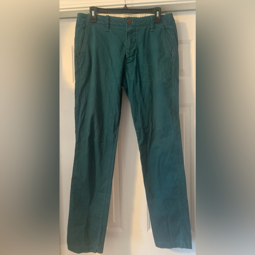 Men's Hollister skinny chino green pants size 31x32